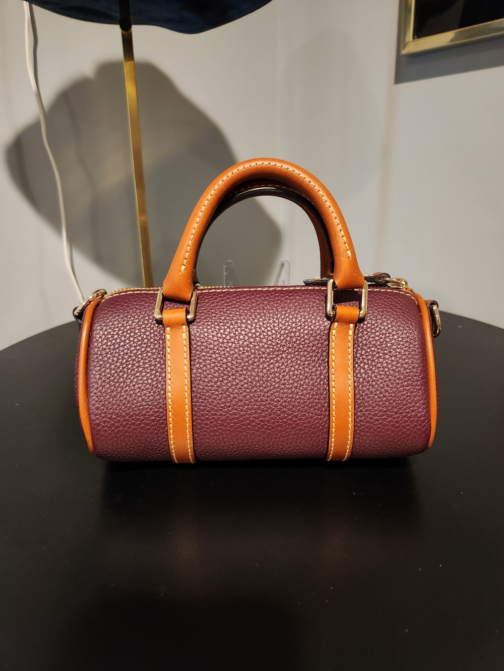 Dooney & Bourke Mini Barrel Crossbody Bordeaux Leather (R2628 BX) - Picture 3 of 10